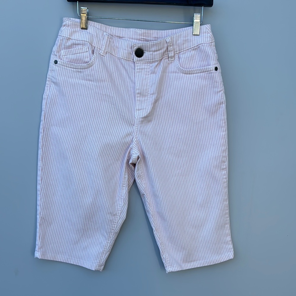 Christopher & Banks Pink and White‎ Bermuda Shorts